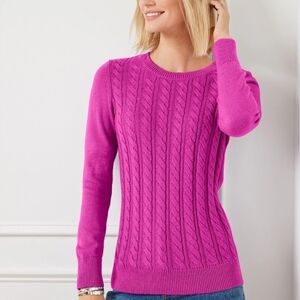 Talbots Fuchsia Cable Knit Sweater